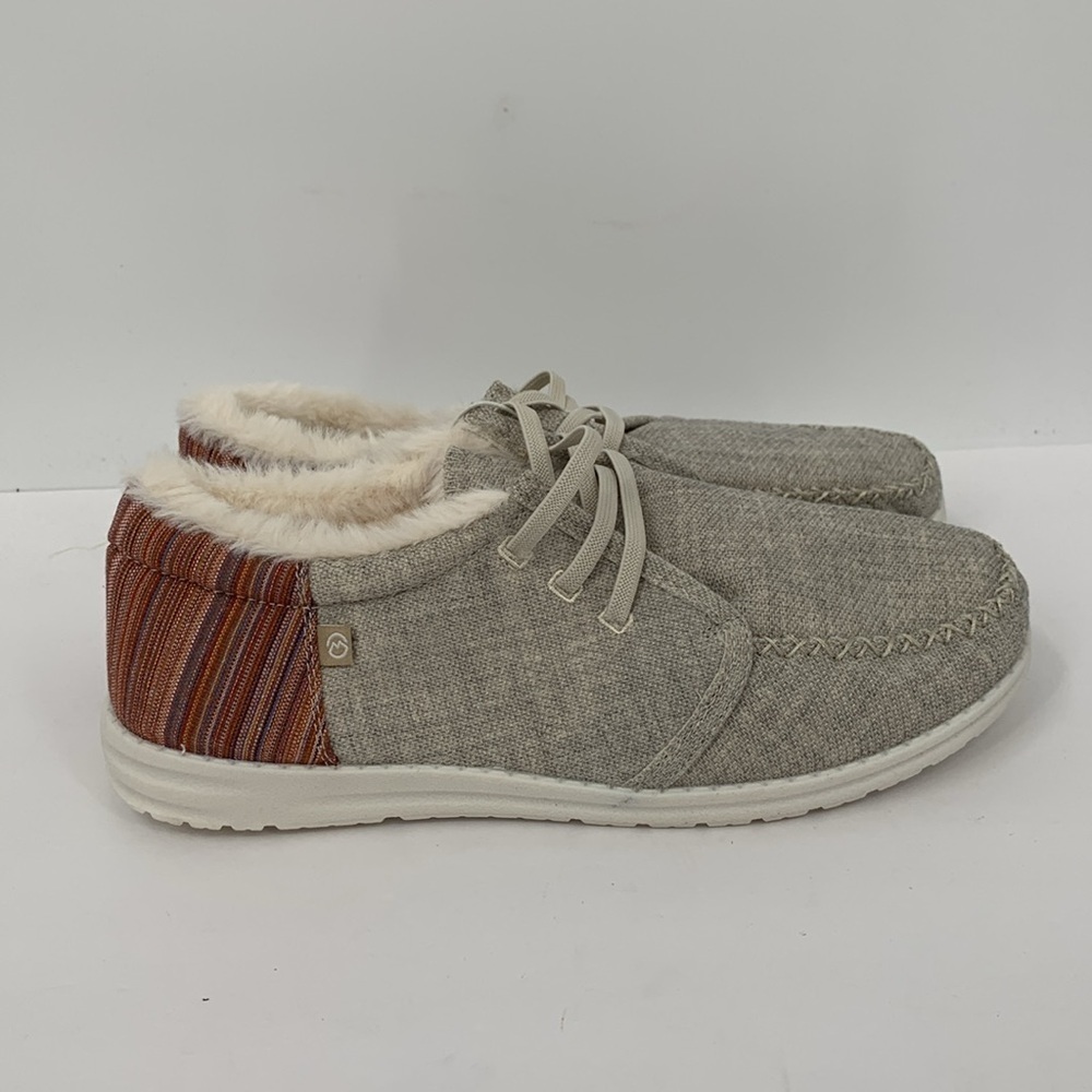 Magellan Outdoors Aztec Moccasin slipper shoe faux fur lined no tie lace new 9 - Picture 4 of 6